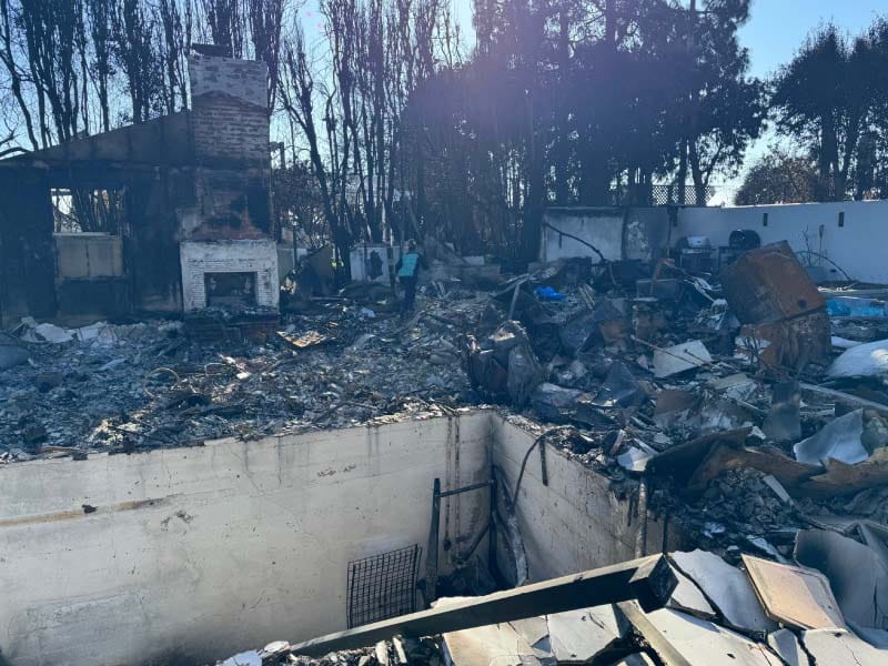 Thousands of homes burned down during the recent California wildfires, including Dr. Reza Ronaghi's home in the Palisades. (Photo courtesy of Dr. Reza Ronaghi)