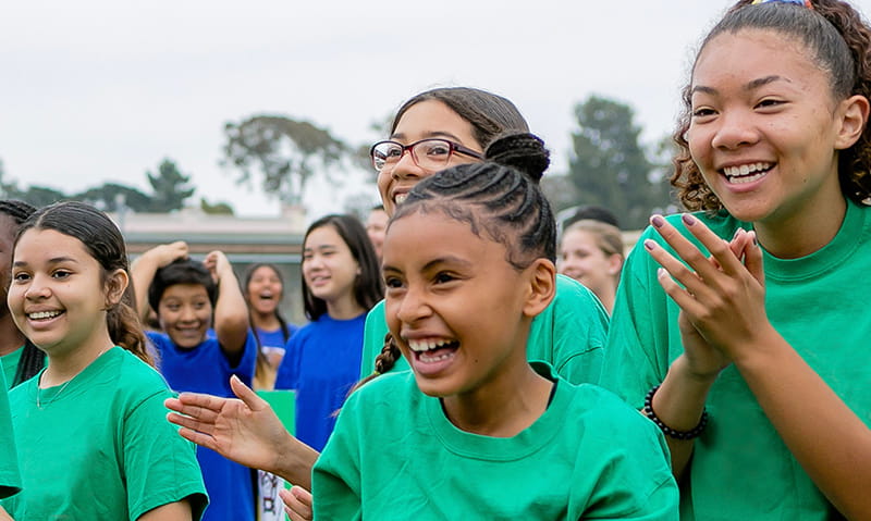 kids laughing at American Heart Challenge event