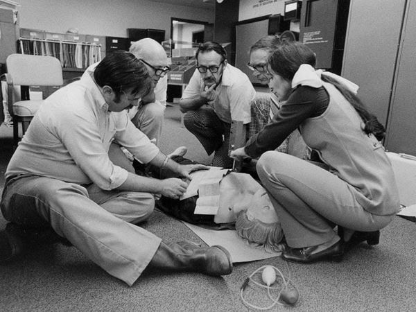 A CPR training course in 1977 (American Heart Association archives)