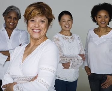 Group of diverse women smiling