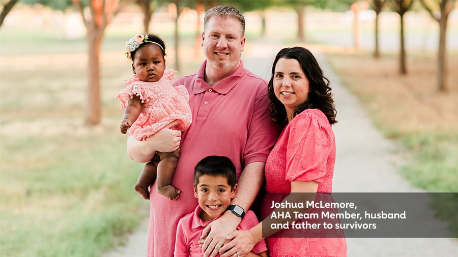 Joshua McLemore, AHA Team Member, husband and father to survivors