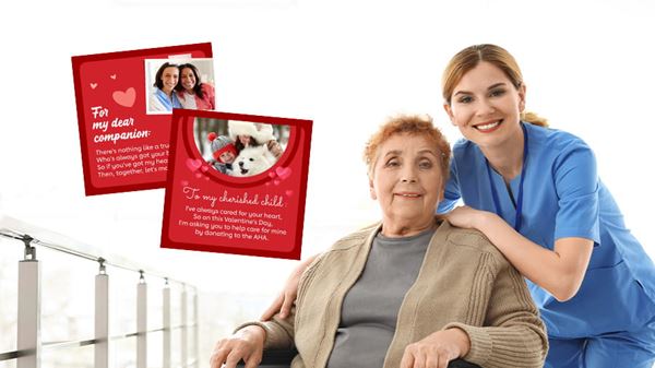 Nurse and patient smiling at camera