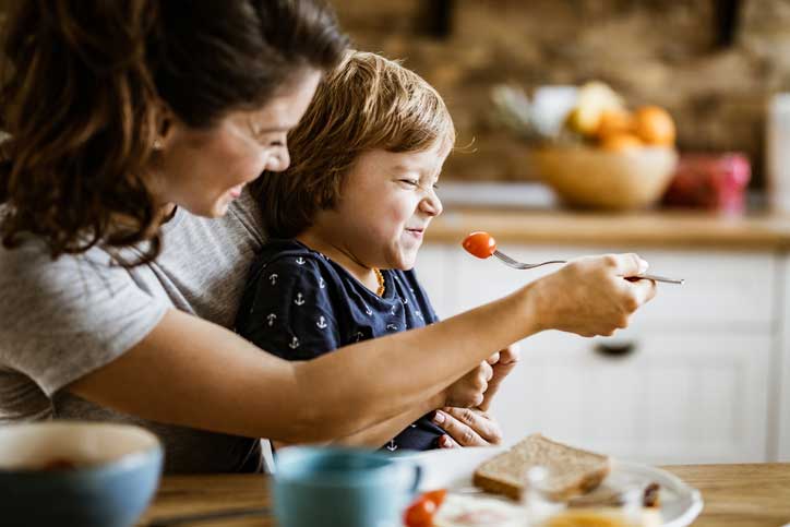 Mom trying to feed a child that is picky eater