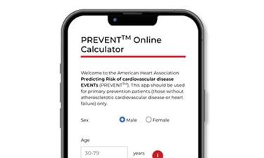 PREVENT Online Calculator phone app