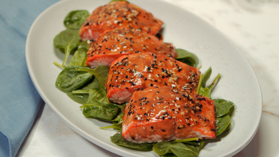 Salmon with Honey-Balsamic Glaze