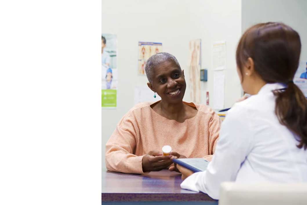 Doctor and patient discussing medication