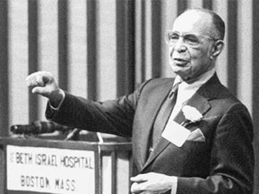 Dr. William Montague Cobb speaking at Beth Israel Hospital in Boston, Massachusetts