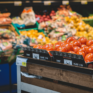 Fresh produce at grocery store